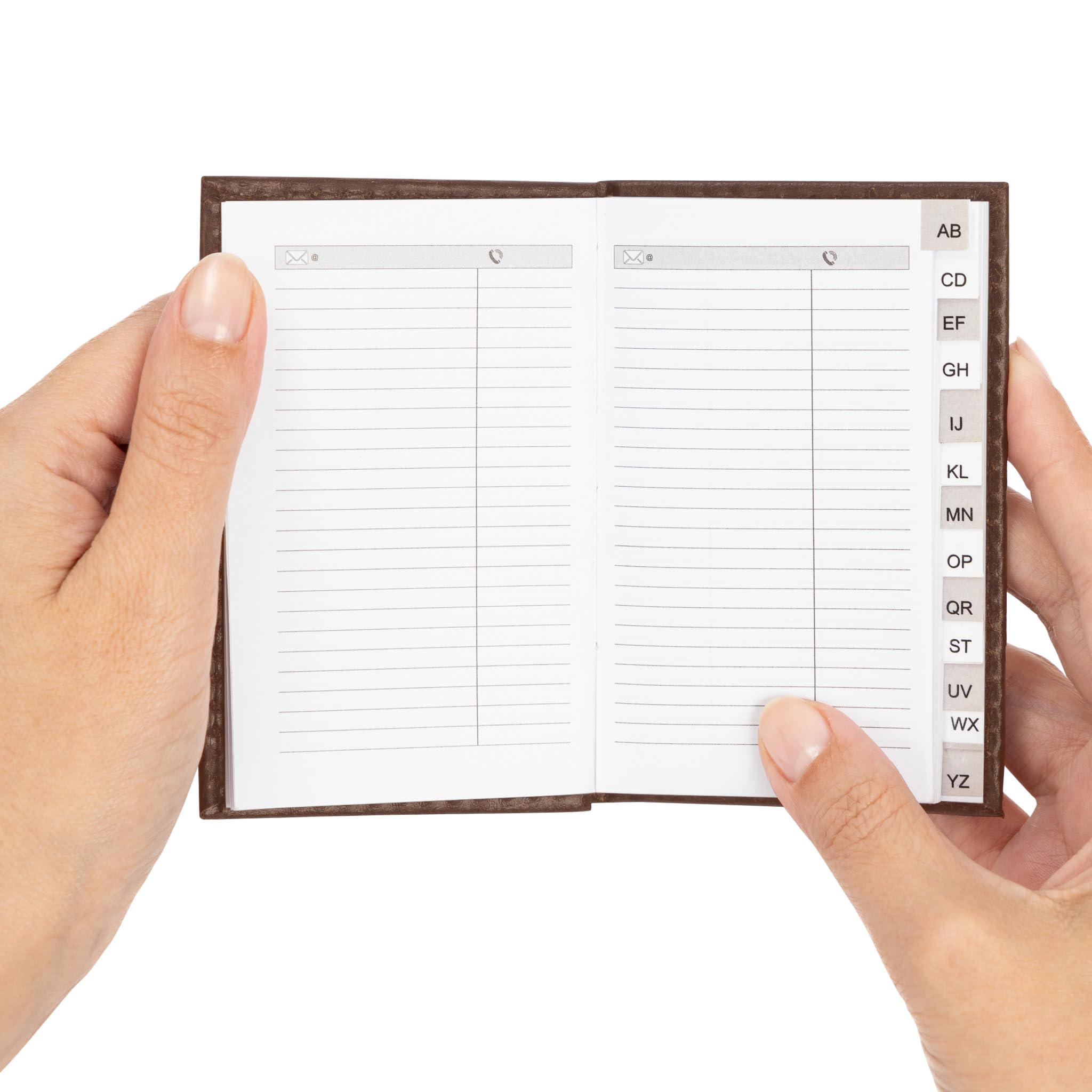 Evelay Carnet d'adresses similicuir exécutive rembourrée A-Z Marron