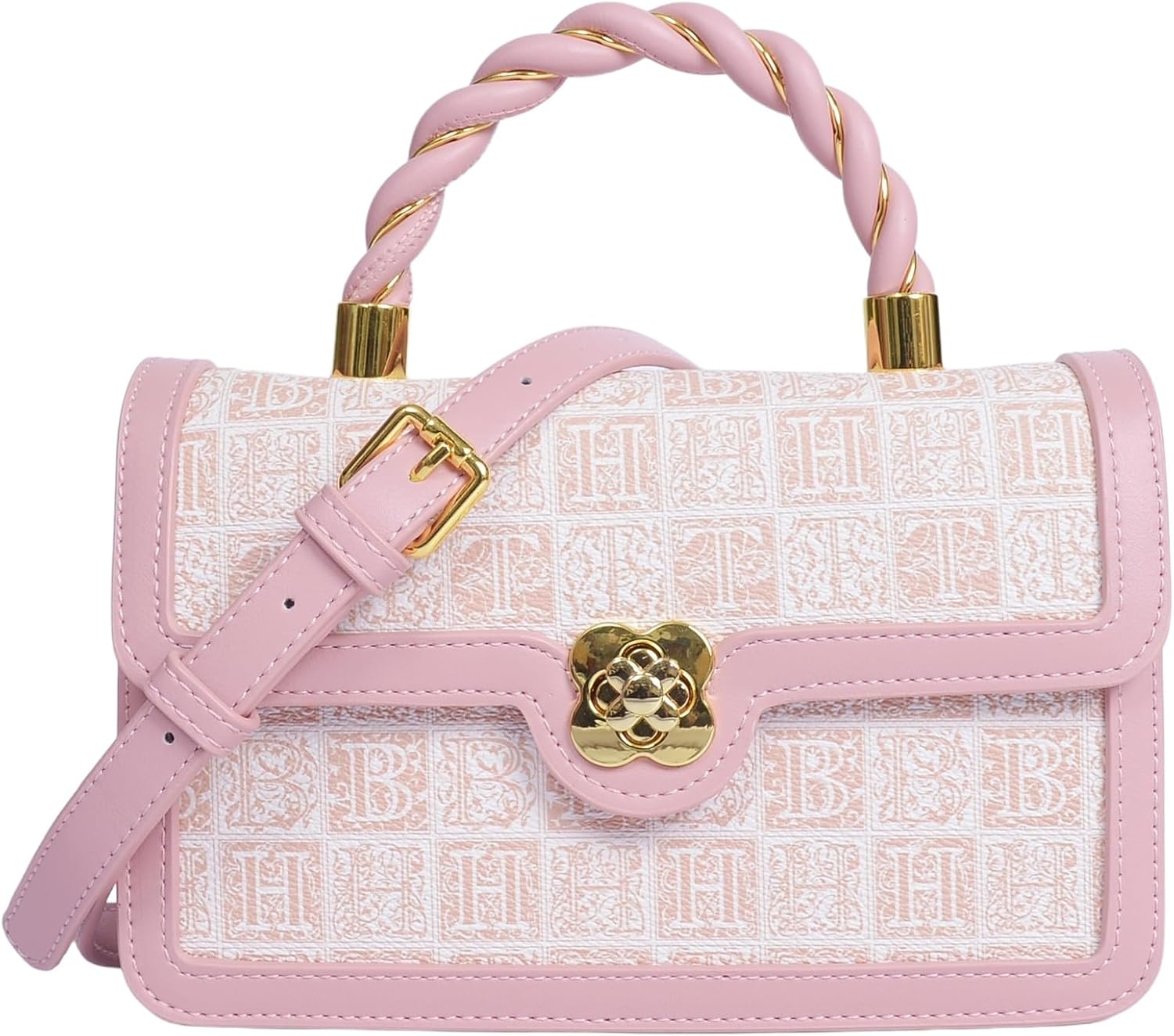 PURFEA Color-Block Crossbody Bag – Adjustable Strap Faux Leather Purse For Women