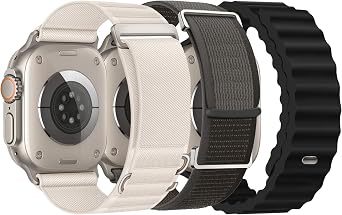 3 Pack Compatible with Apple Watch Band 42mm 40mm 41mm 38mm for Women Men,Breathable Trail Loop+Alpine Loop+Ocean Sport Band for iWatch Series 11/10/9/8/7/6/5/4/3,SE 3 2 1