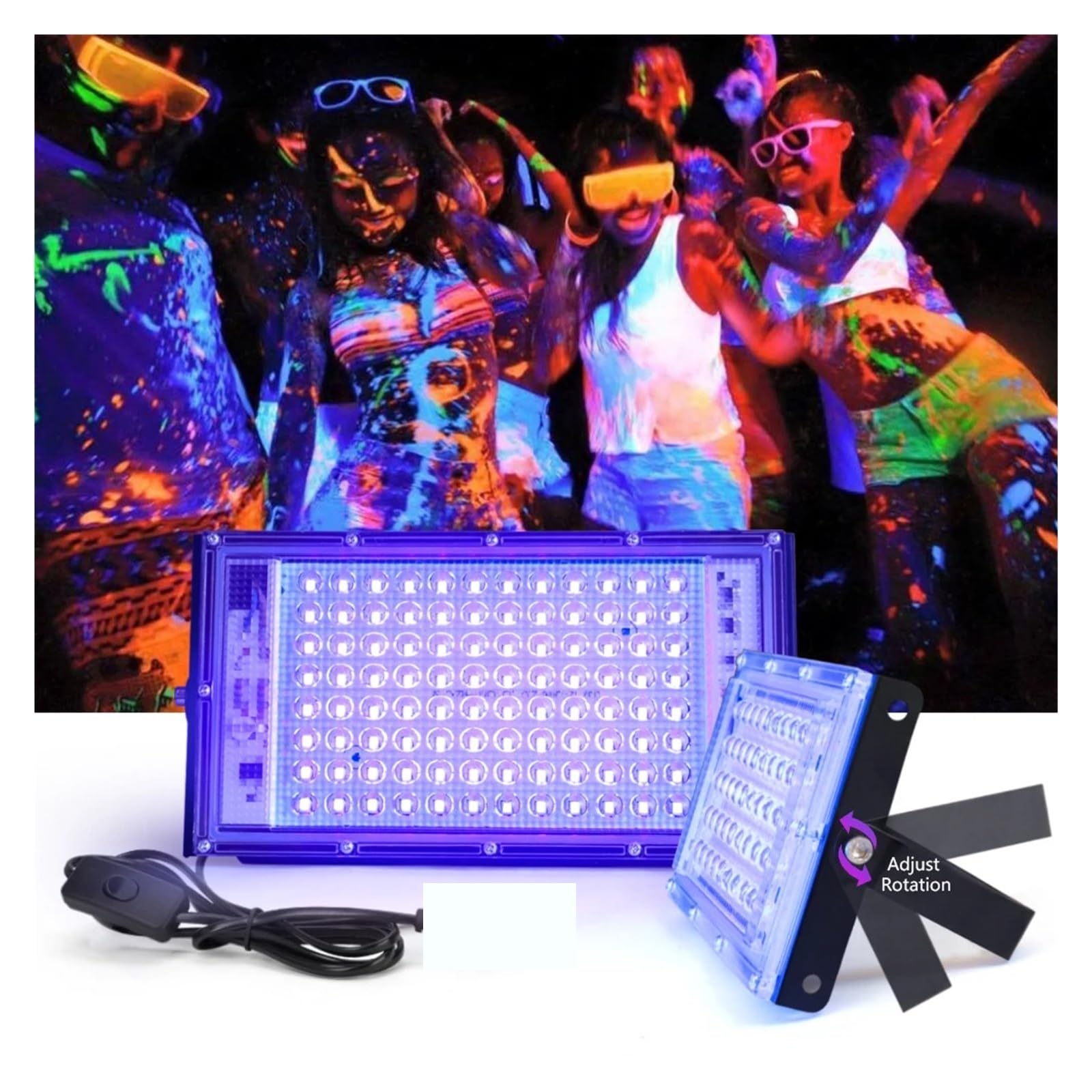 Reflektory UV 50W 100W LED Stage Blacklight Ultrafioletowe Światło Powodziowe Na Halloween Xmas Dance DJ Disco Party Bar(100W)