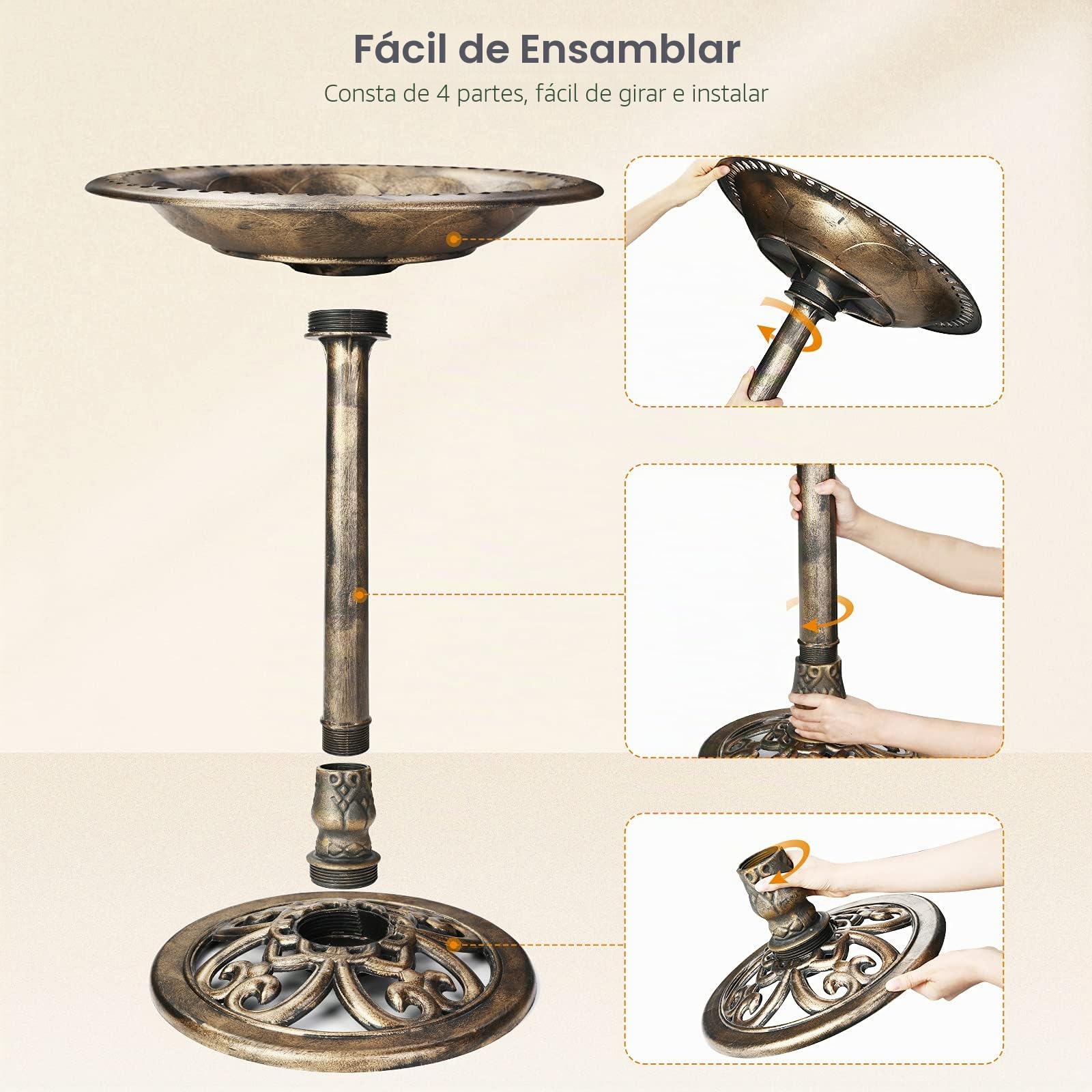 AISITIN Baño para Pájaros 2,5W, Fuente Solar Decorativa | Fuente Solar Para Jardín Balcón Terraza Decoración Exterior