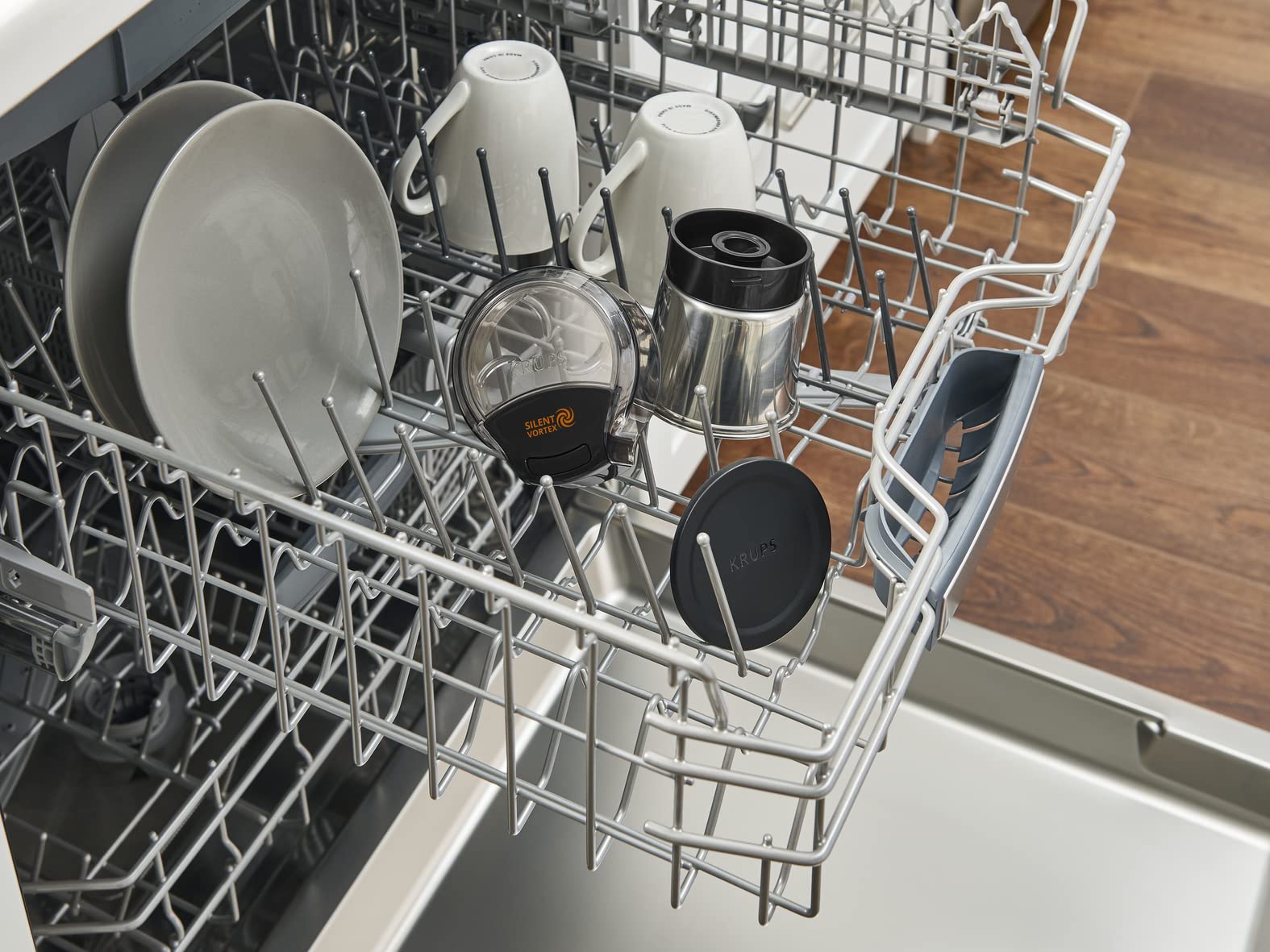 Krups Moulin à café électrique, Lame en acier inoxydable, Puissance 175 W, Broyeur grain silencieux et polyvalent, Compatible lave-vaisselle, Fonctionnement simple, Silent Vortex, Noir GX332810