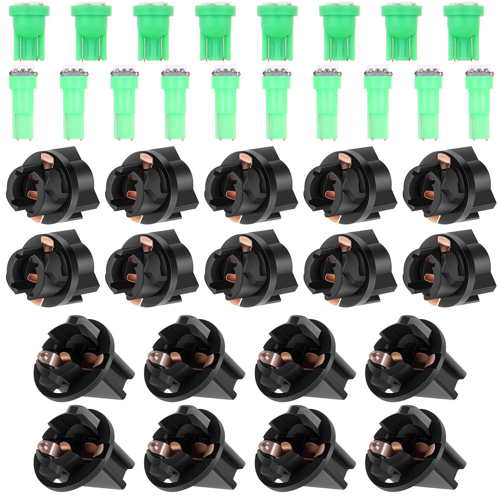 LBRST 10 x T5 74 73 2721 Twist Lock Socket 10 x T5 1-5050-SMD Green 74 73 2721 Instrument Lights 8 x T10 6-3020-SMD Green 168 Instrument Lights 8 x T10 168 Twist Lock Socket