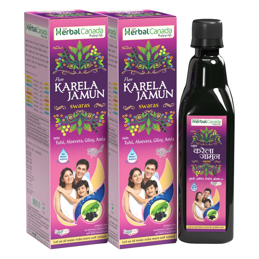 HARC Herbal Canada Karela Jamun Juice 1L pack of 3