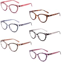 6 Pack Reading Glasses Blue Light Blocking Fashion Ladies Readers with Spring Hinges,Anti Glare UV Eyestrain,Computer Eyeglasses for Women 2.25