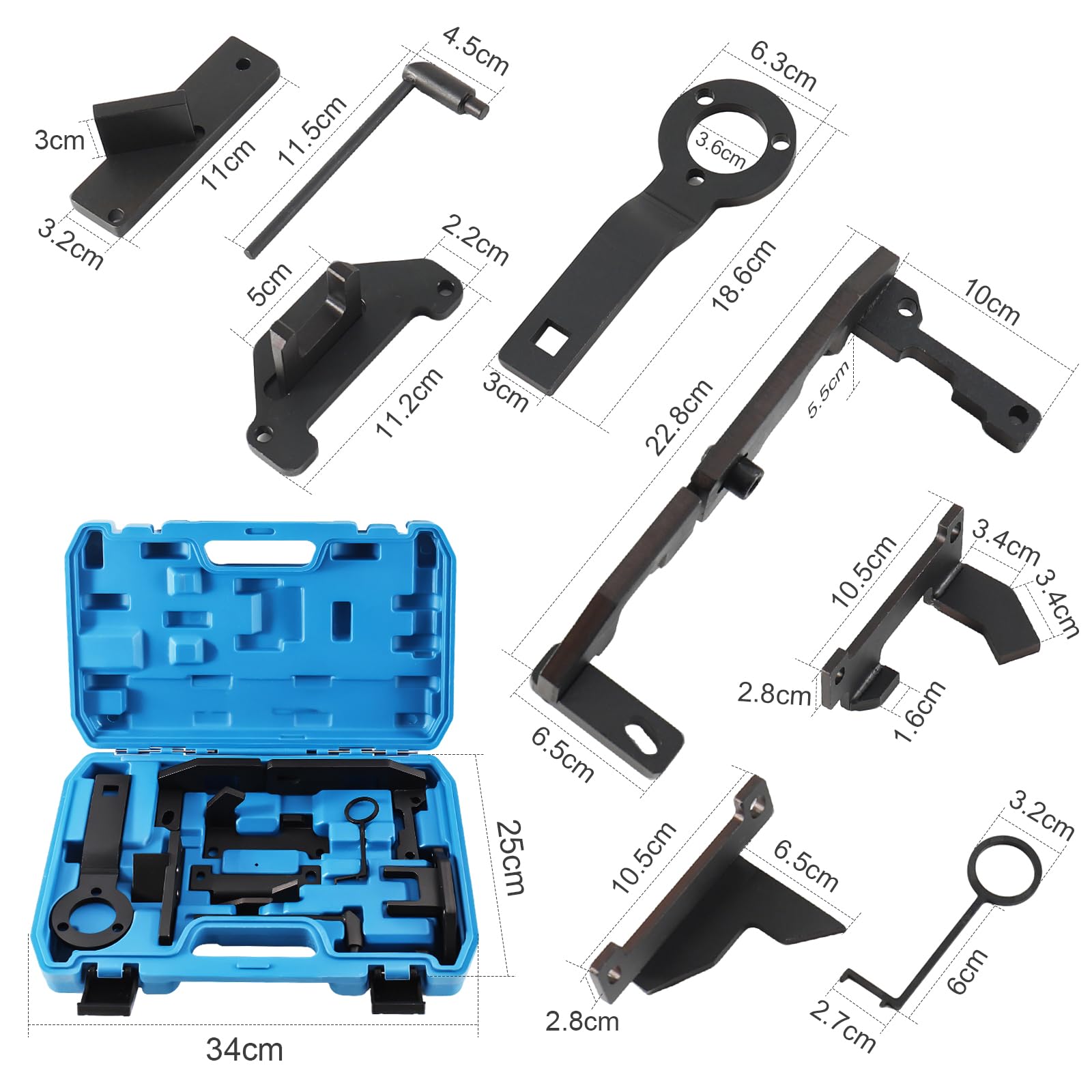 Kit Messa in Fase Motore Compatibile con Citroen Peugeot Opel 1.0 1.2 Motore a Benzina, Strumento di Bloccaggio per Allineamento Albero a Camme Motore, OEM 0109-2A, 0109-2B, 0109-2C