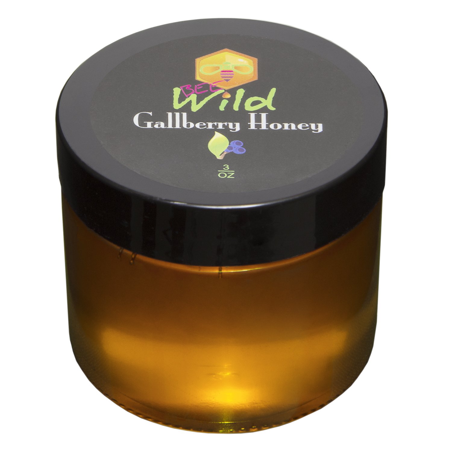 Bee Wild 100 % Pure Raw Organic Unfiltered Honey - Gallberry, 3 ounce Pack of 4