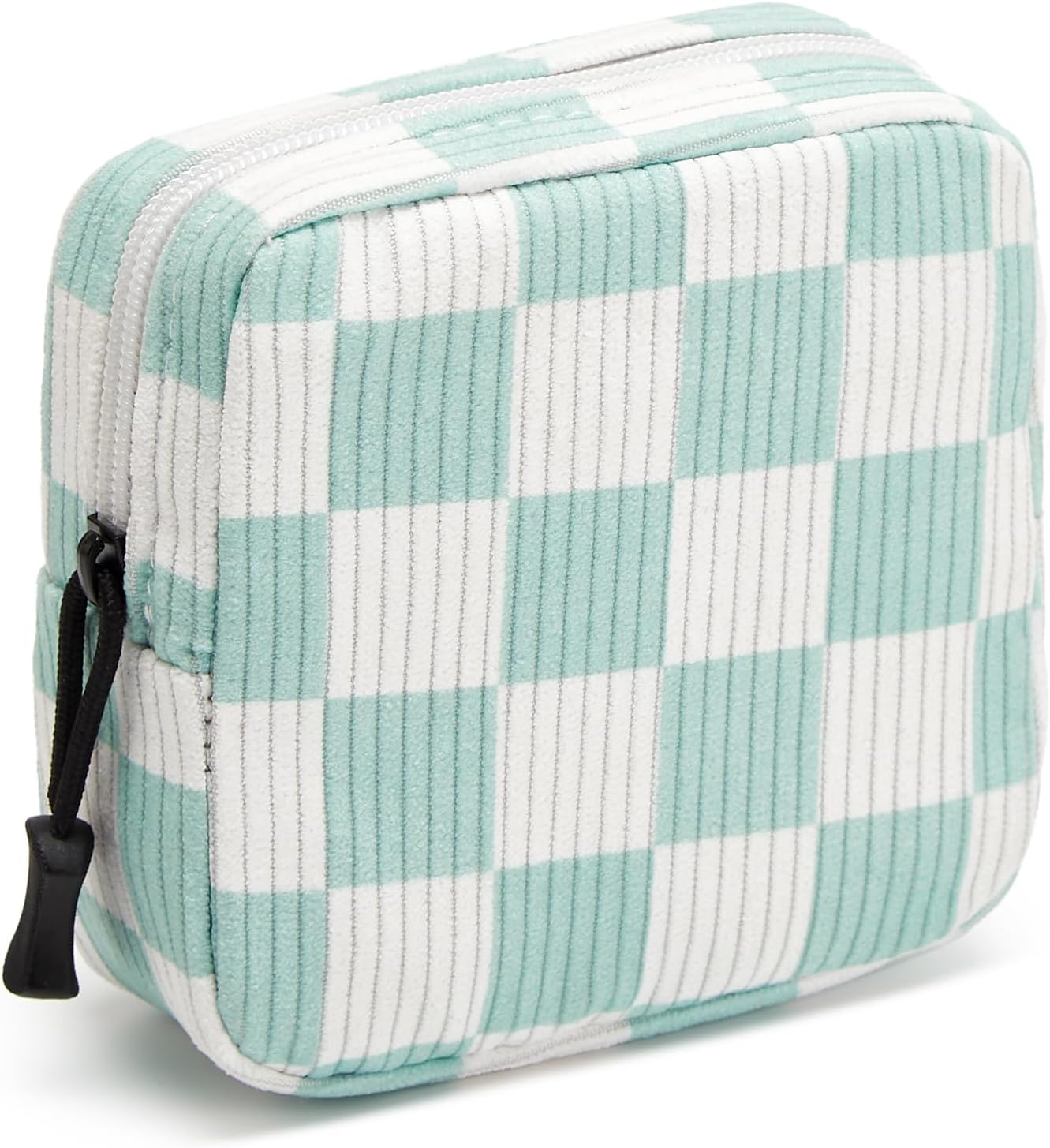 Small Makeup Bag for Purse,Mini Cosmetics Bag cute Zipper corduroy Cosmetic Pouch Storage Pouch Travel Toiletry Organizer for Women Girls(Green Sunflower)