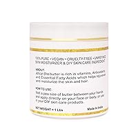 Vista 2 de Manteca de karité africana cruda orgánica 100% pura, natural y sin refinar Hidratante de piel para cara, cuerpo y cabello 1 LBS/450 GM