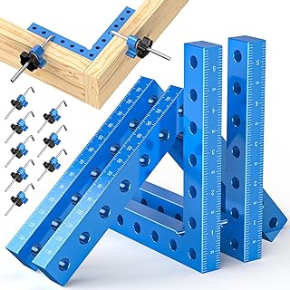 Woodpeckers Tools 90 Degree Corner Clamp Set, CNC Aluminum Right Angle Clamp 140mm/5.5", Precision Wood Working Clamps with Dual Scale, L-Shaped Screws, Ideal for DIY, Cabinet, Box & Frame Assembly