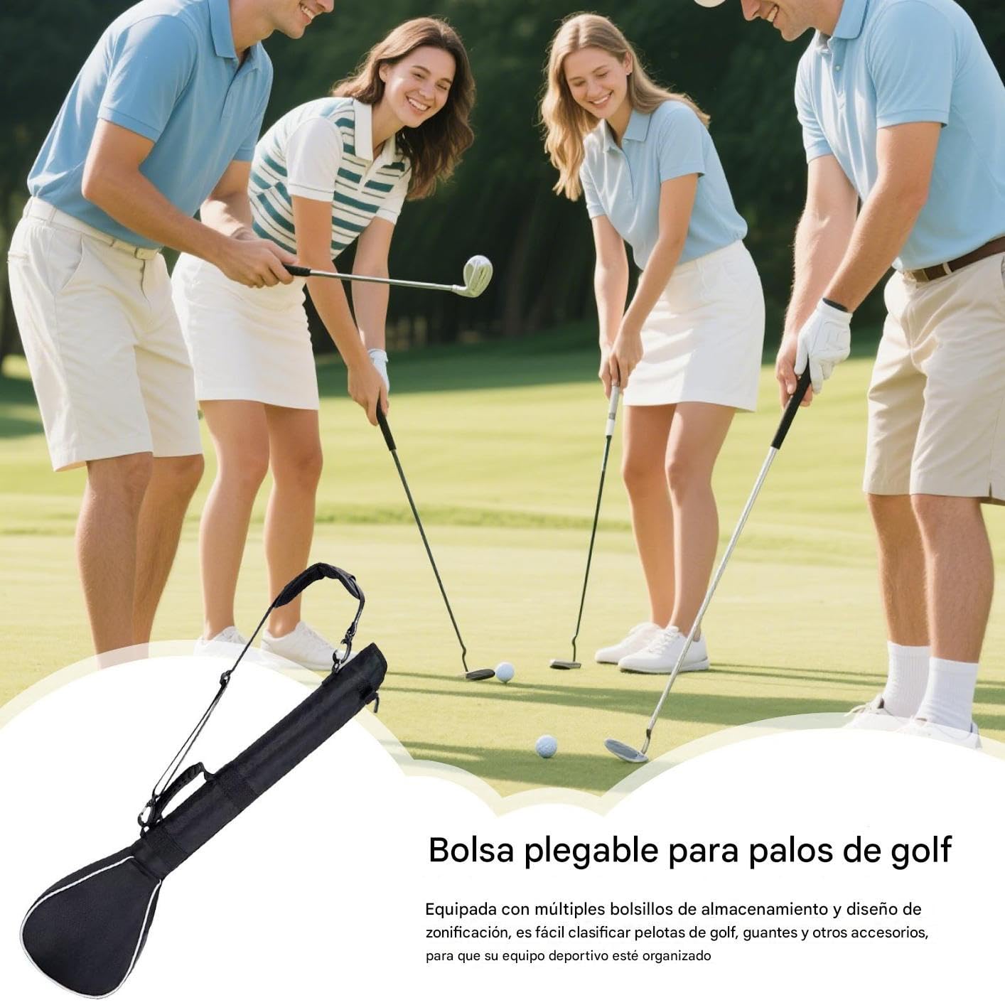 Bolsa De Golf Ligera,Estuche Almacenamiento Portapalos | Organizador Accesorios Deportivos Plegable para Practica Entrenamiento