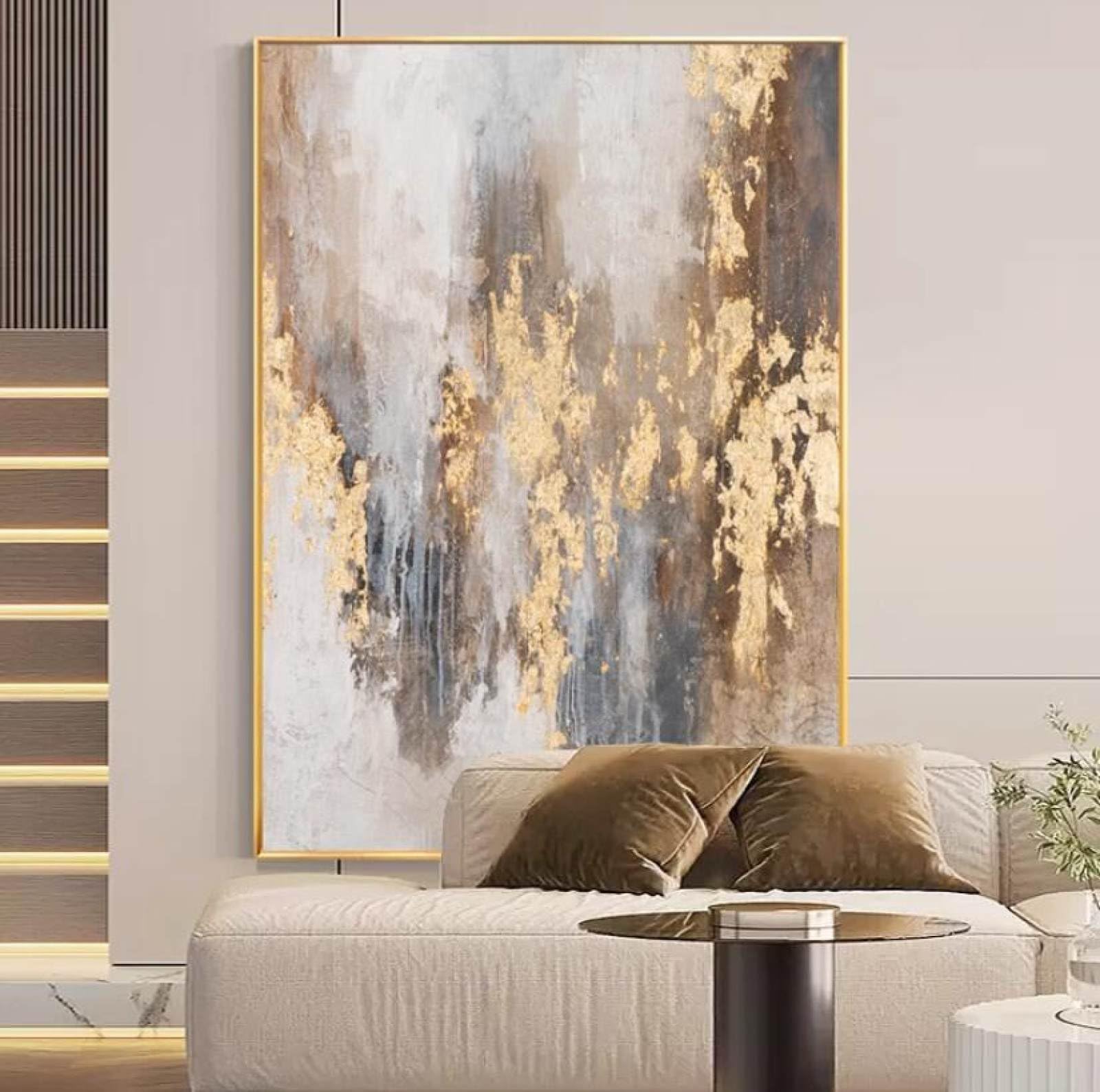 Peinture à l'huile abstraite grand format pour sublimer votre grand salon contemporain