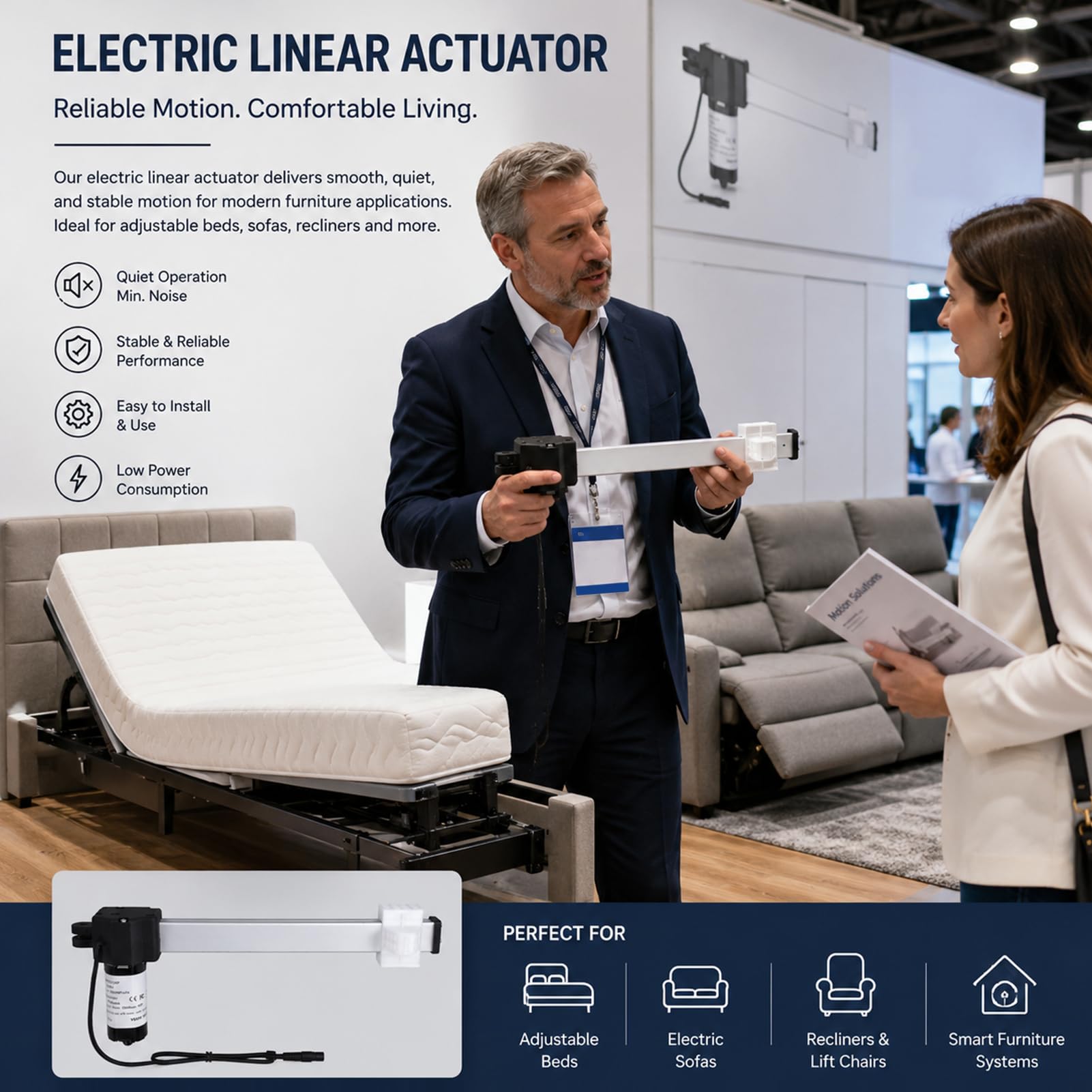 Elektrischer Motorantrieb für Liegesessel, 230 mm/9 Zoll DC 29 V Sofasesselmotor für elektrisches Bett, elektrisches Sofa, Ersatzkit für elektrischen Liegesessel mit Hebefunktion
