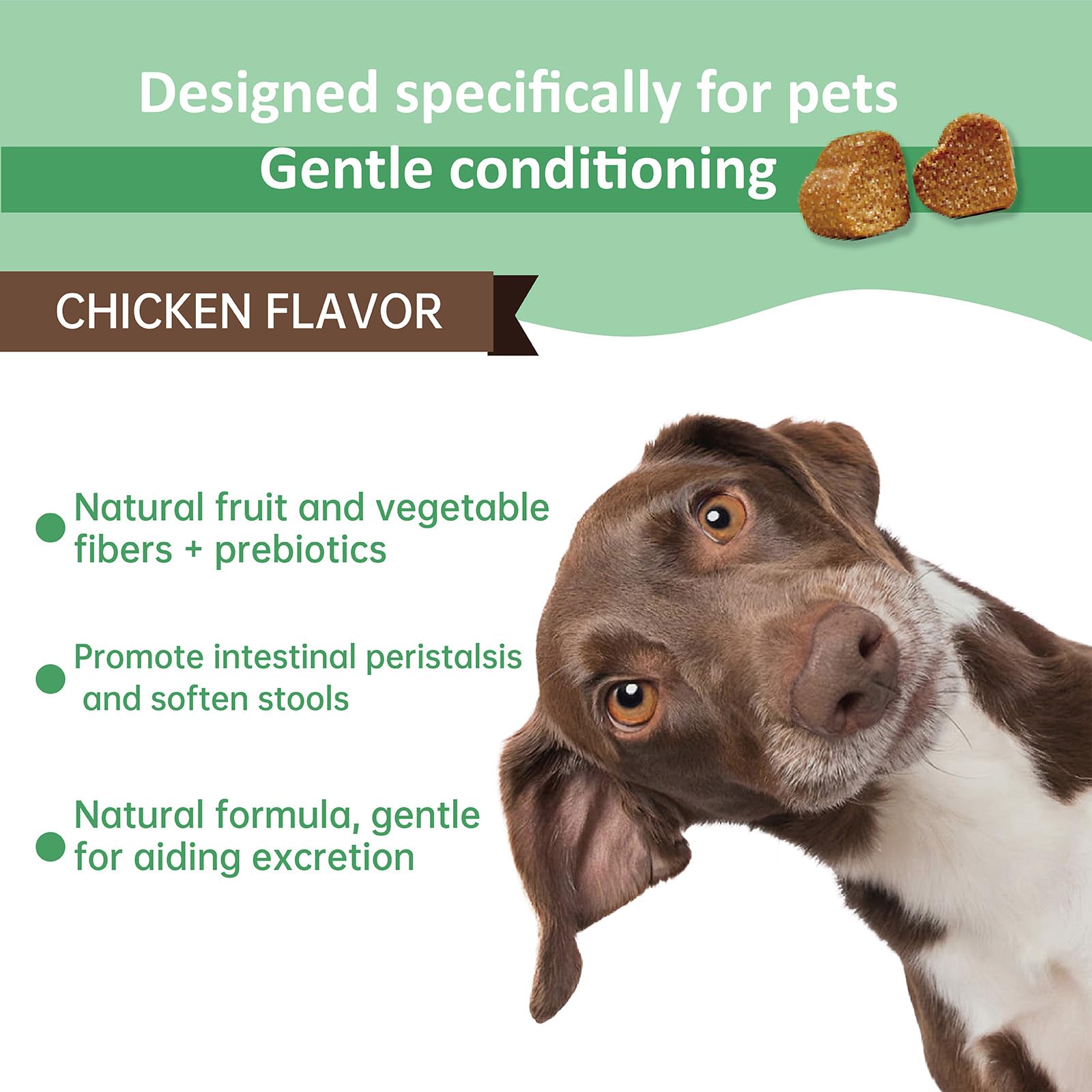 Masticables sin caca para perros, 120 unidades, sabor a pollo, disuasorio para la coprofagia y las heces con probióticos, enzimas digestivas y ayuda para la respiración, deja de comer caca