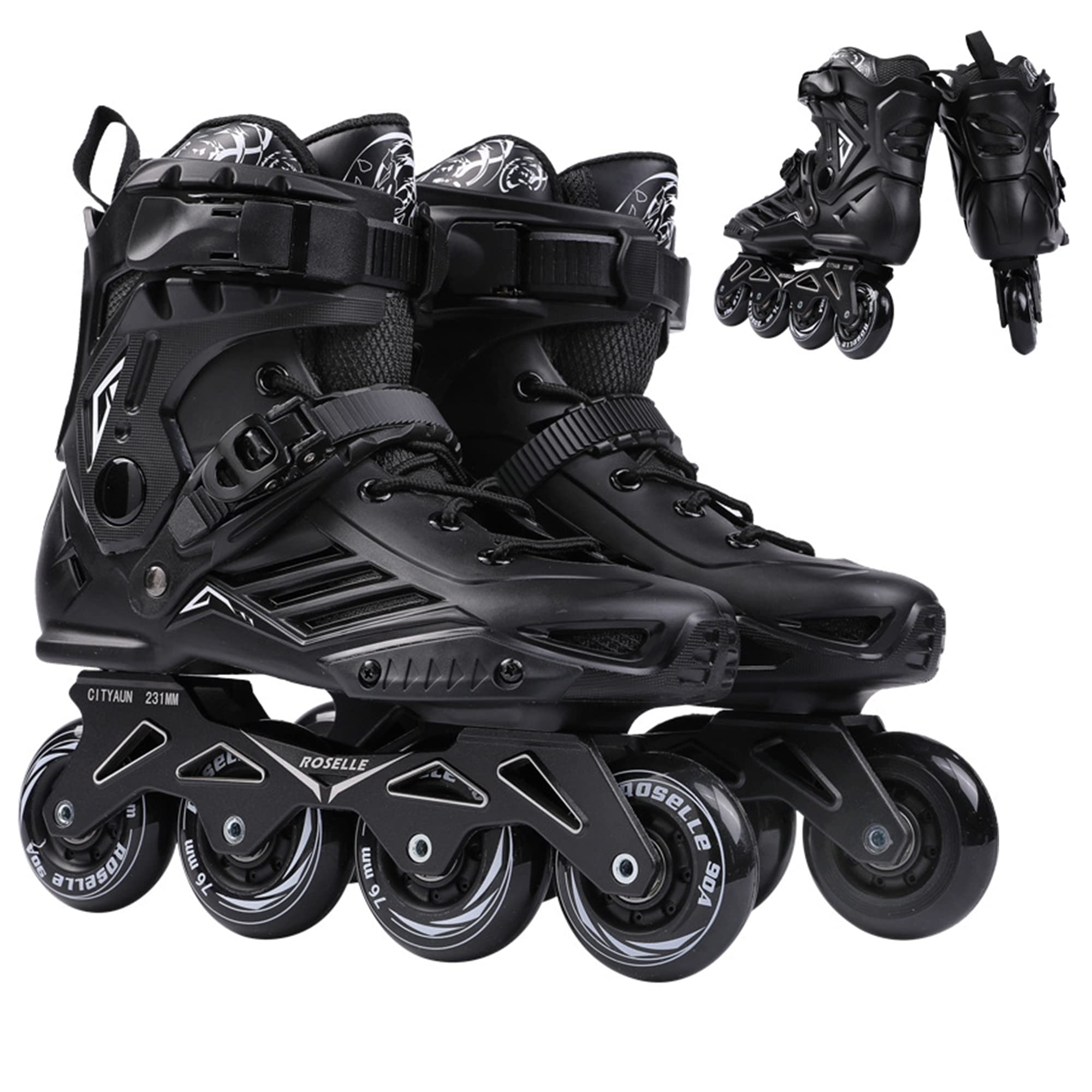 Rollers en Ligne pour Femmes et Hommes Adultes, Patins à roulettes de Sport Professionnels, Patins à Roues Alignées, Patins à Une Rangée pour l'exercice en Plein Air