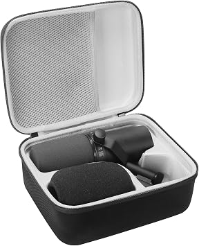 Hard Carrying Case Compatible with Shure SM7B/MV7/SM7dB/MV7+/MV7X Vocal Dynamic Microphone Black