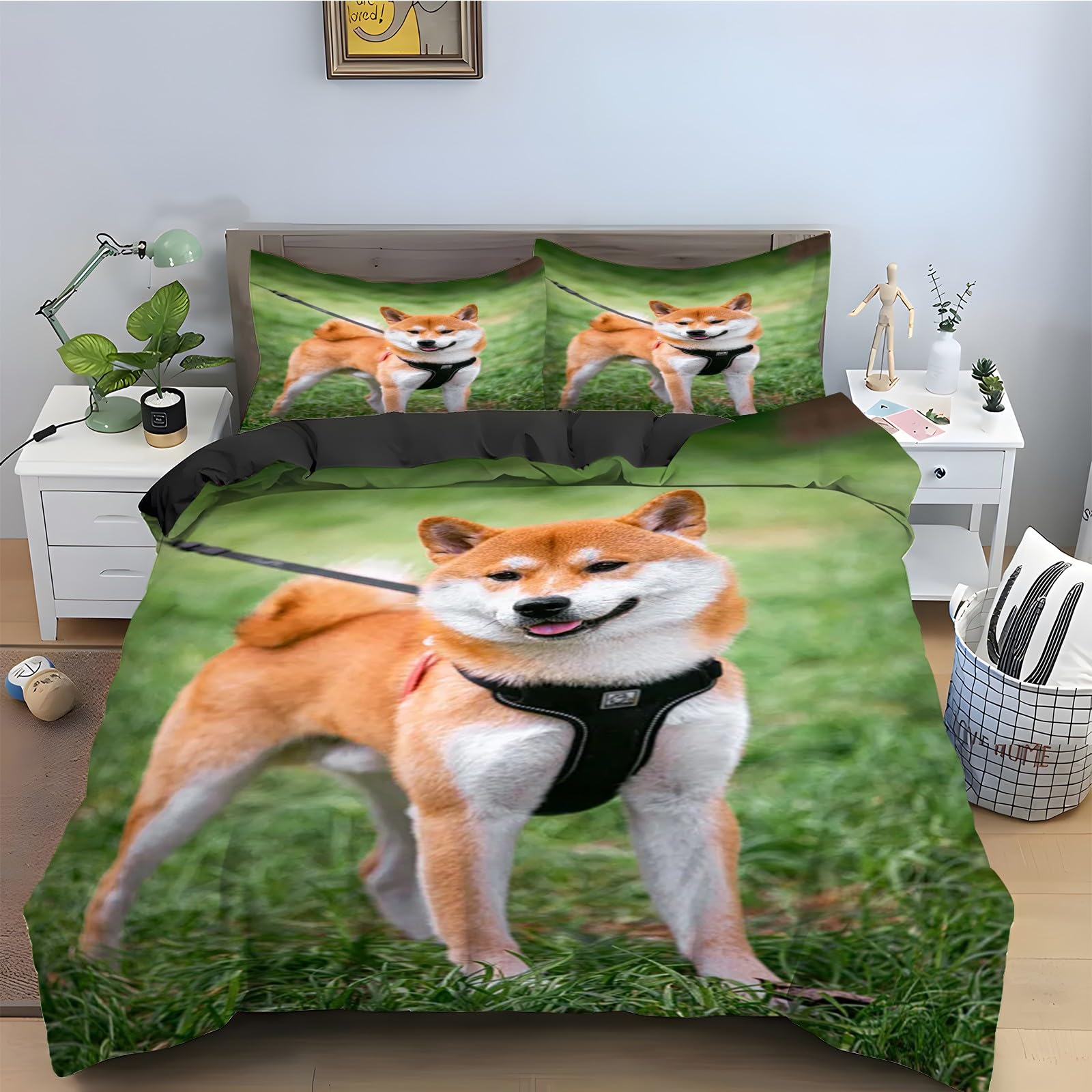 Parure de lit animal Shiba Inu pour une chambre chaleureuse et cosy