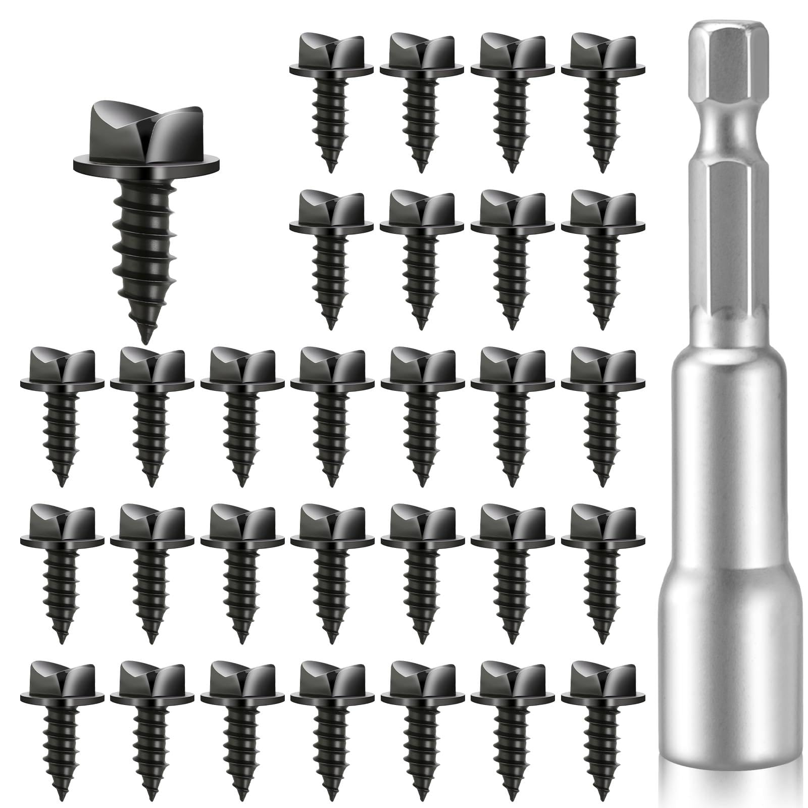 400PCS Carbide Screw Tire Studs, 17 x 8 mm Snow Ice Anti-Slip Spikes with Installation Tool, Heavy Duty Studs Spikes for Racing Dirt Bikes for Car Truck ATV Motorcycle Bicycle Tires