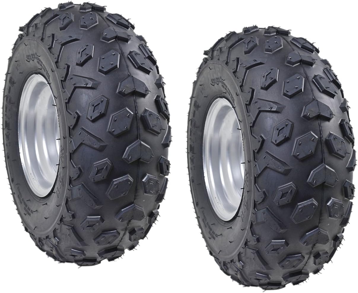 TDPRO 145/70-6 ATV Go Kart Quad Tires and Rims | 4PR Wheels (Set of 2)