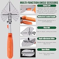 Vista 3 de Keadic Cortador de inglete multiángulo con llave y 5 cuchillas de repuesto mejoradas, tijeras de ángulo ajustable de 45 a 135 grados, herramientas