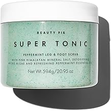 Beauty Pie Super Tonic Peppermint Leg & Foot Scrub   Cooling Exfoliating Salt Scrub with Peppermint & Vitamins   Smoothing Polish for Legs, Heels & Feet   Refreshing Spa-Style Body Care