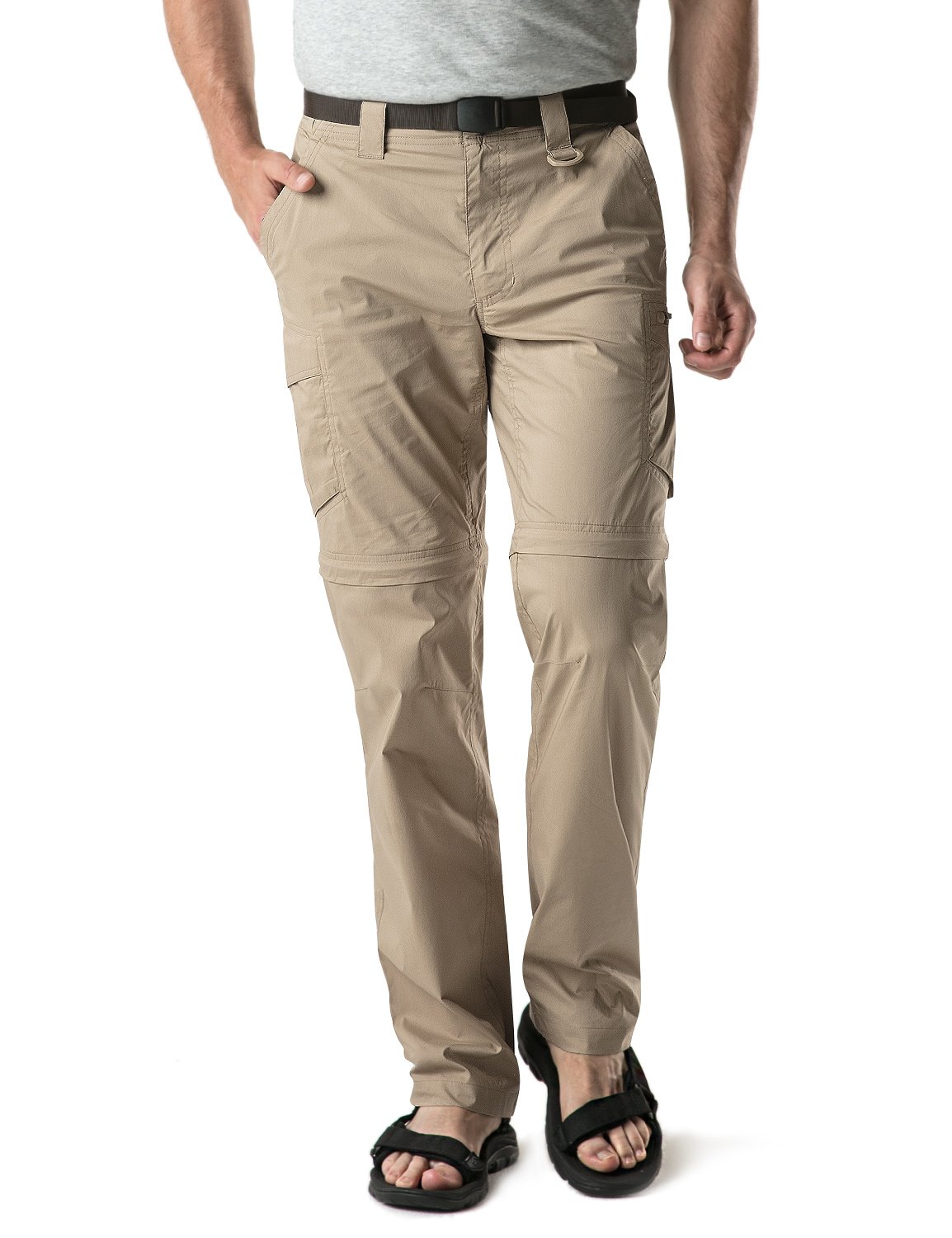 CQR Men's Convertible Cargo Pants, Water Repellent Hiking Pants, Zip Off Lightweight Stretch UPF 50+ Work Outdoor Pants