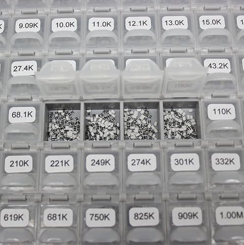 Miniatura 3 de AideTek SMD SMT 0805 Tamaño, 144 valores, 100 unidsvalor 1% Kit de resistencias de muestra distribuido en caja de caja E96 serie 0ohm a 1mohm Kit de