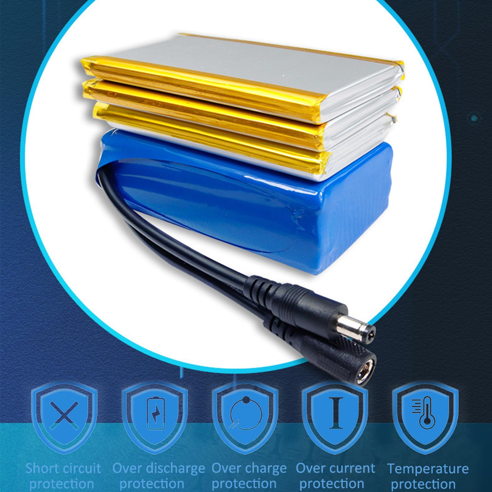 Batería de Litio de Repuesto de 24 V, 3000 mAh, 10 000 mAh, Recargable, de Iones de Litio, Fuente de alimentación de Respaldo de 24 V con Enchufe de CC y protección BMS.