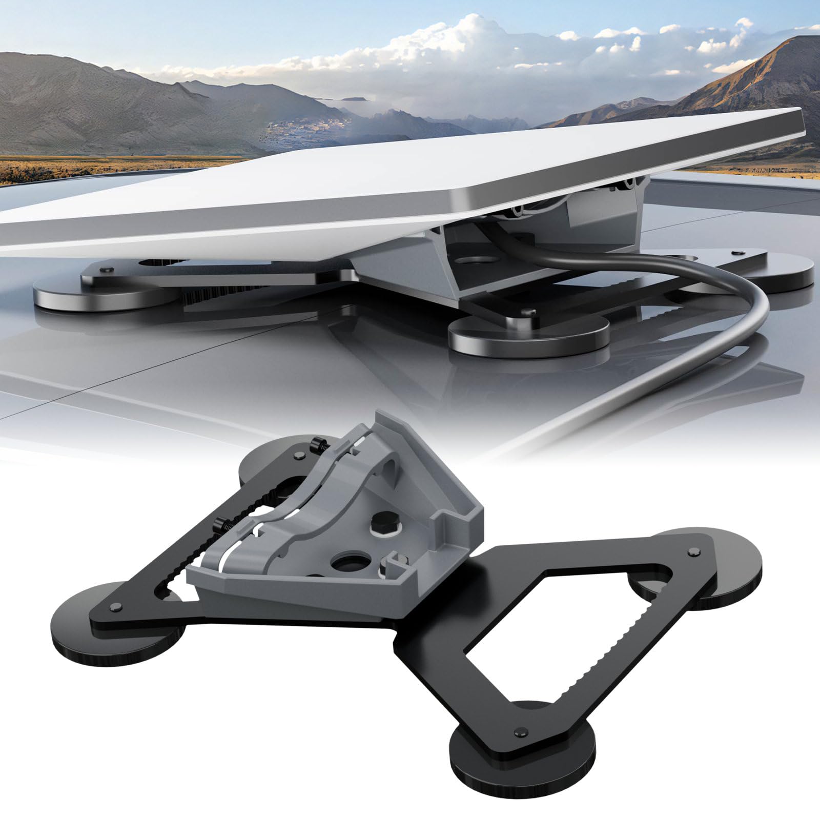 BarBaren for Starlink Mini Mount, for Starlink Mini Magnetic Mount with 200lbs Magnet Base Quick-Release Aluminum Alloy Bracket for Cars, Boats,