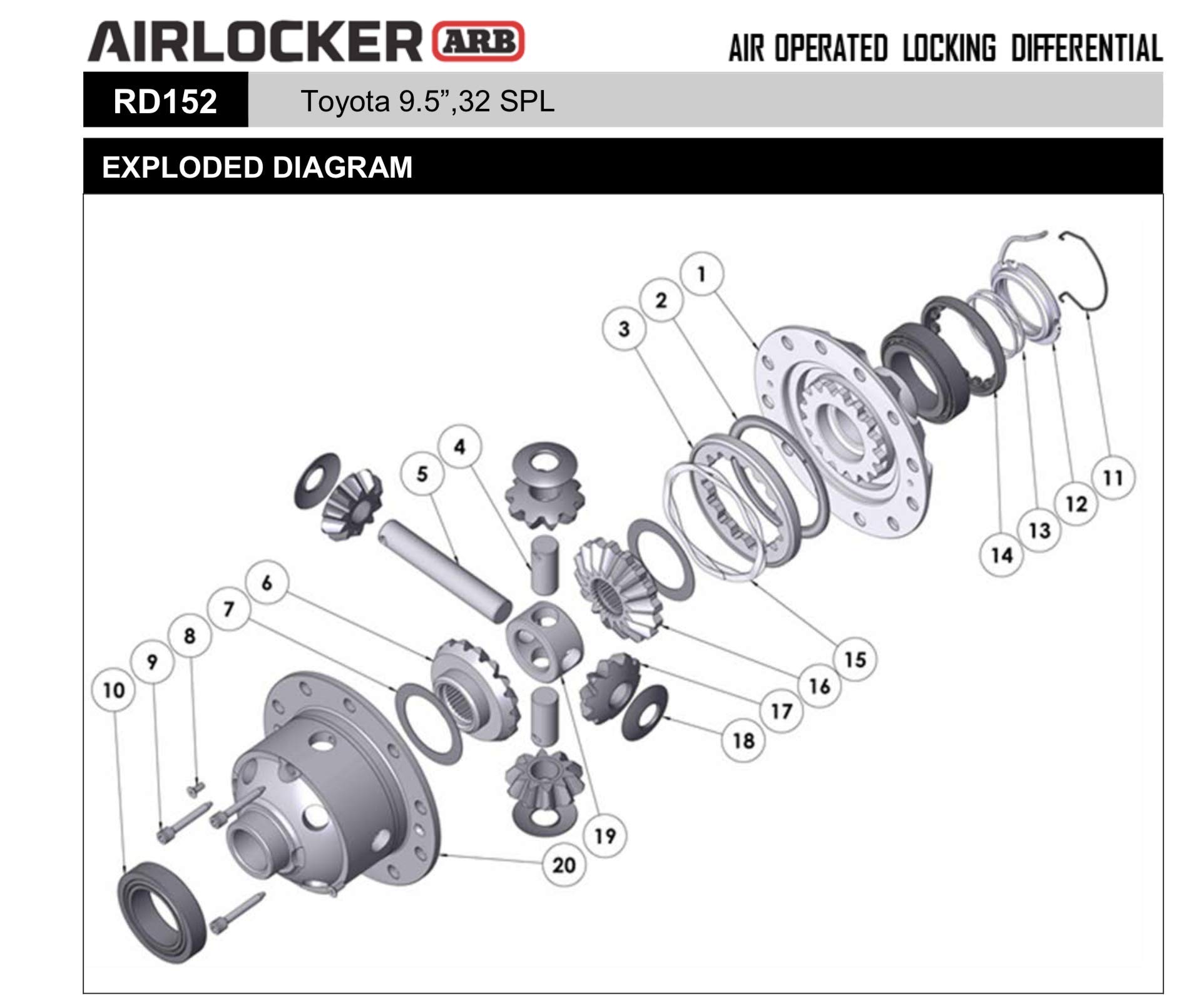 Amazon.com: ARB RD152 Air Operated Locking Differential For Toyota