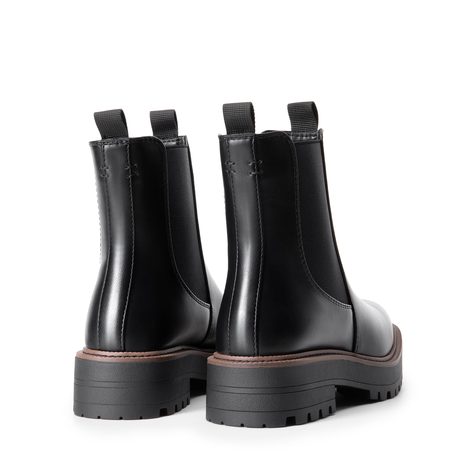 DREAM PAIRS Damen Plateau Stiefeletten Chelsea Boots