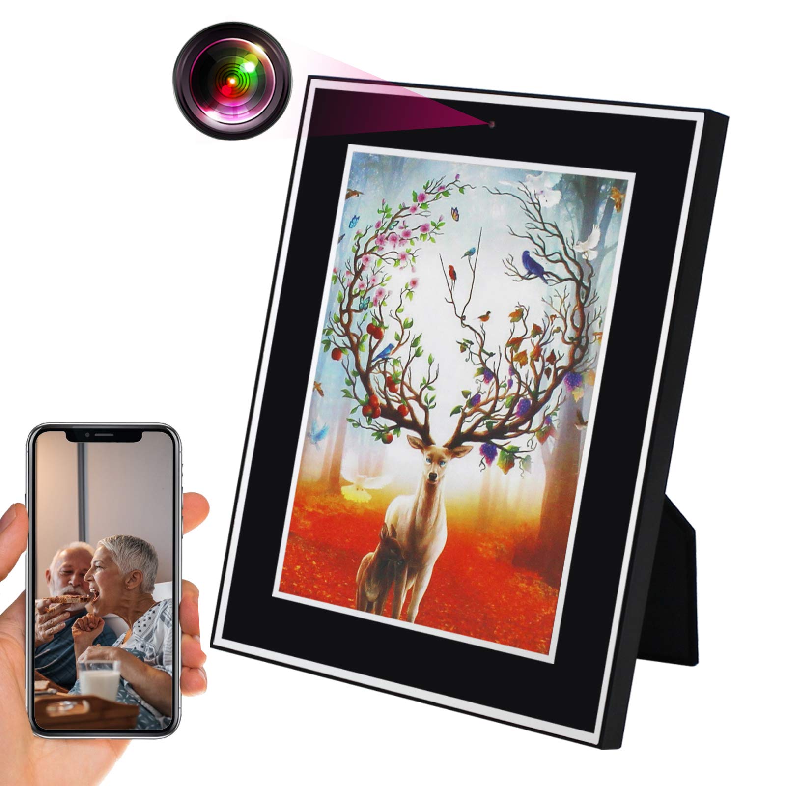 Hidden Spy Camera, Frame Camera WiFi Picture Photo Frame Camera 1080P Wireless Security Nanny Camera