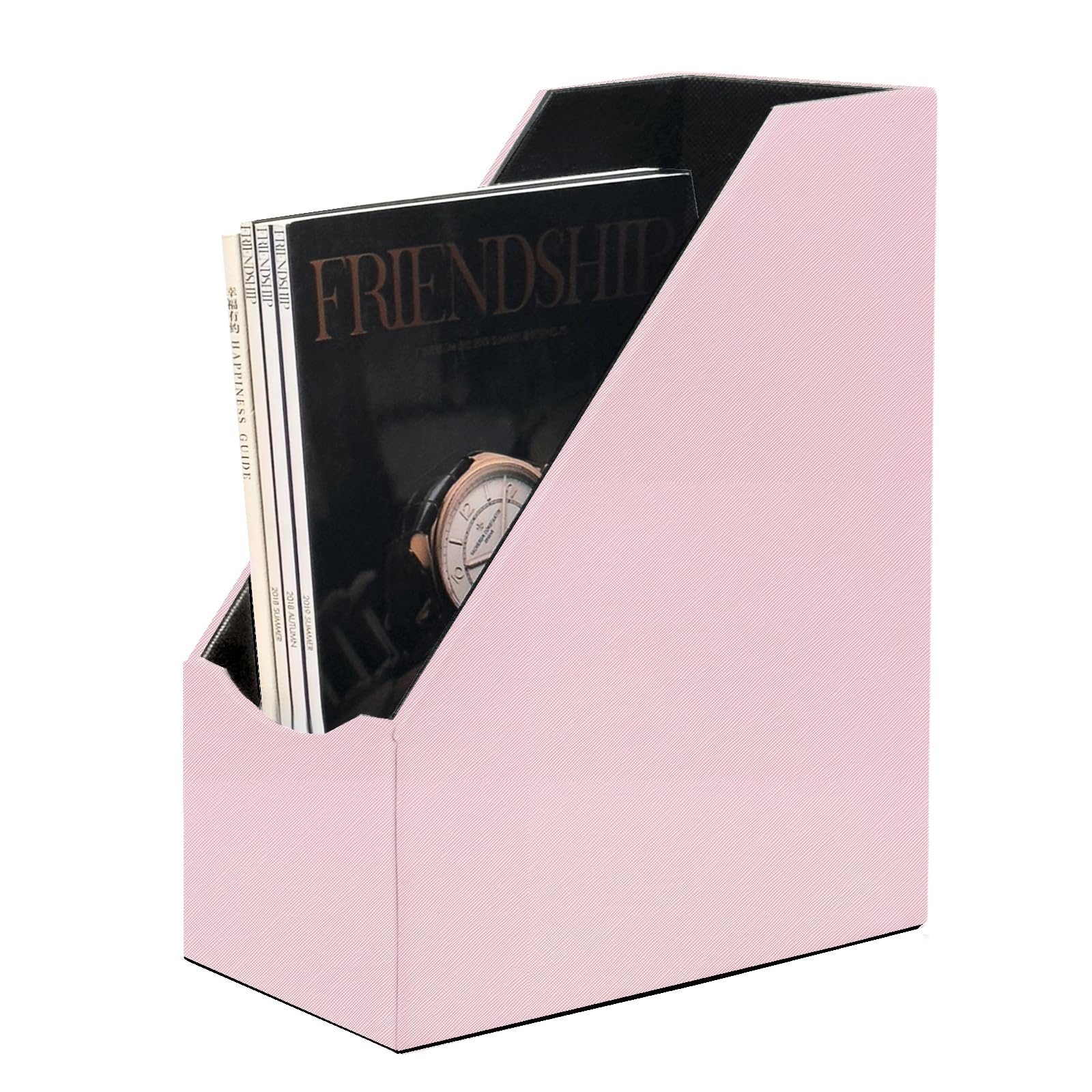 Rangement de fichiers UnionBasic rose, trieur littérature et organiseur bureau similicuir