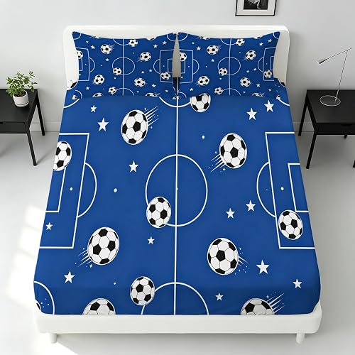 Drap Housse 120x190cm Football Terrain de Football 