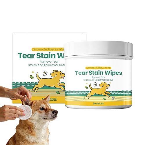 Tear Wipes for Dogs, 60-Piece Debris and Eye Cleaning Pads,