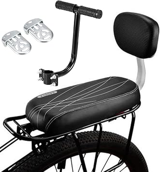 Bicycle Child Seat, Childrens Seat, Bicycle Seat, Cushion, Bicycle Seat Backrest + Armless + Feet + Cushion, Soft PU Leather, For City / Family Cycle / Electric Bicycle, Mountain Bike, Folding Bicycle, 2 6 Years Old, Supports Weight Less Than 66.1 lbs 30 kg, Easy to Ride on and Take off