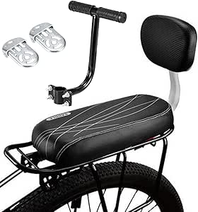 Hovico Bicycle Rear Seat Cushion Arrest Footrest Set, Bike Back Seat