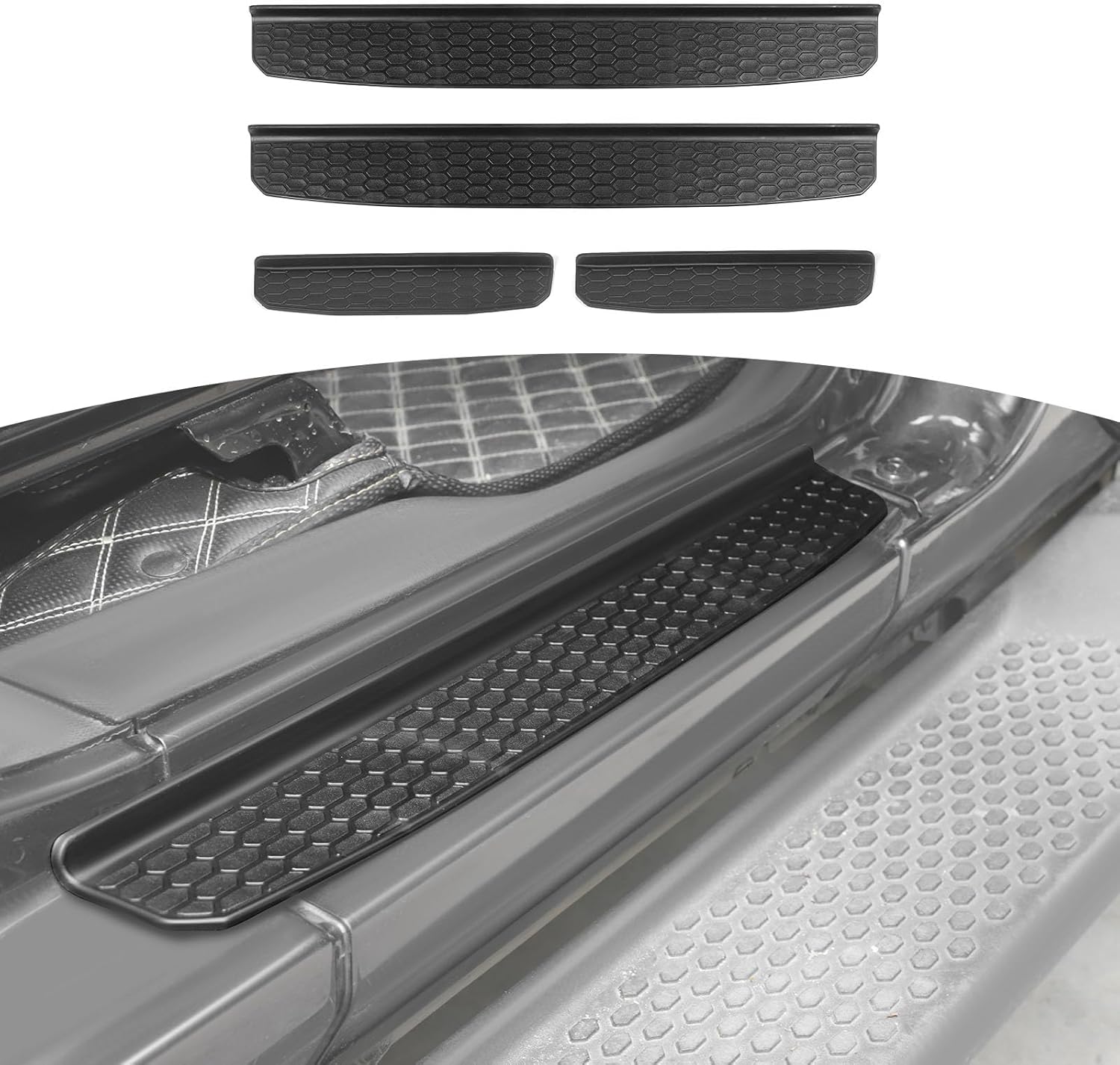 RT-TCZ for Wrangler JL Door Sill Guards, Door Entry Guards Protector for Jeep Wrangler JL JLU Gladiator JT 4 Door 2018 2019 2020 2021 2022 2023 Black