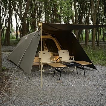 Tunnel Camping Tent Fully Automatic 2-Room Large Family Shelter Compact and Easy to Assemble for 4-6 People, Hiking, Outdoor UV Protection Lightweight, Breathable, Windproof, Waterproof