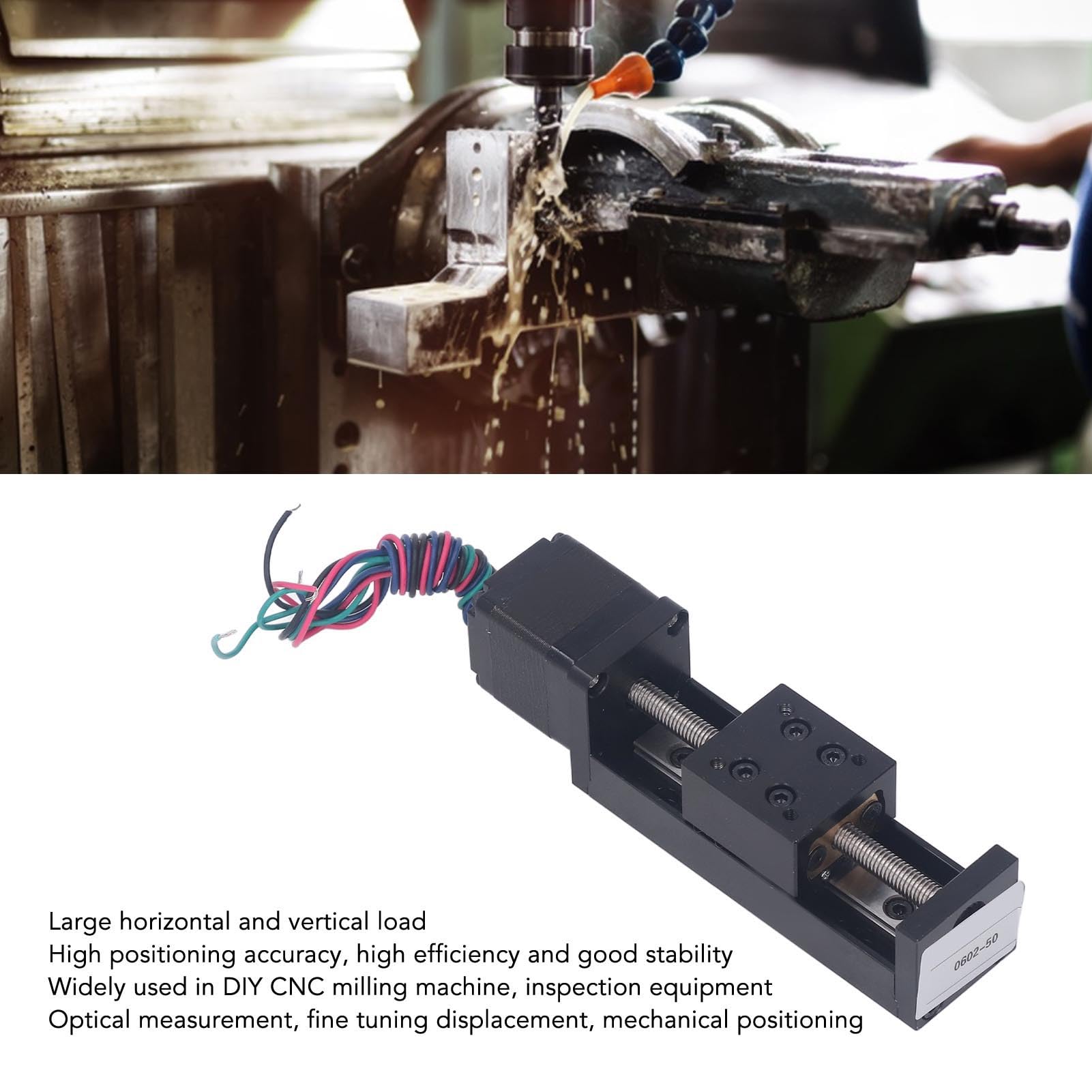 Liniowa szyna, mini siłownik slajdów i szyna routera CNC, 28 Silnik Liniowy Poradnik z udarem 50 mm i pręt śrubowy T dla DIY x Y Z
