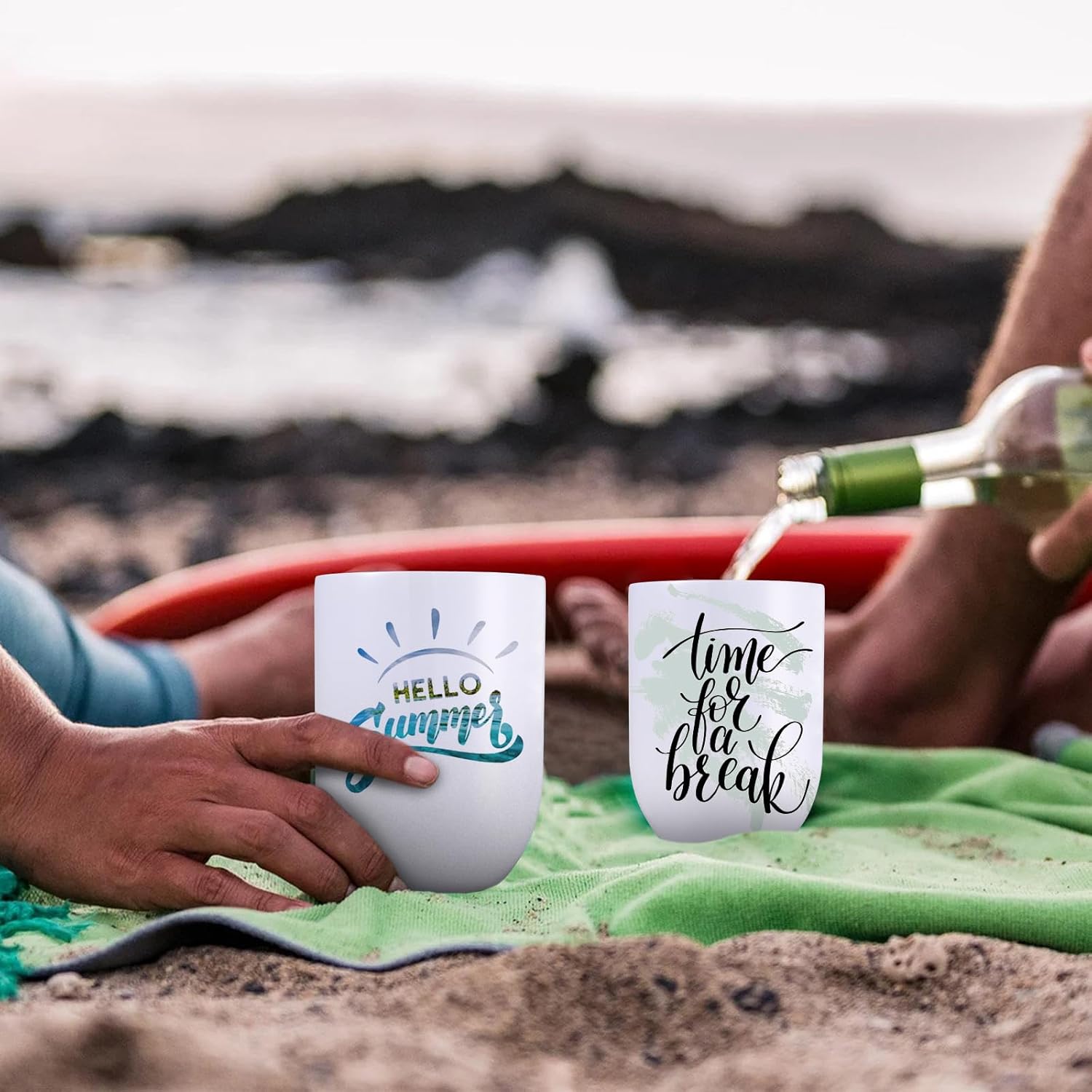 ColorSub Sublimation Wine Tumblers 12oz, 16 Pack Stainless Steel Double Wall Sublimation Blanks Wine Cups with Lids & Straws, Brush, Shrink Wrap, Silicone Straw Tips, Gift Box (Straight 8 Pack)