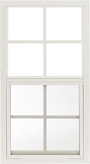 Shed Windows 14x27 (1-Pack) | Sliding Windows with Tempered Glass & Screens | Flush Mount, White Aluminum Frames for Sheds, Chicken Coops & Playhouses