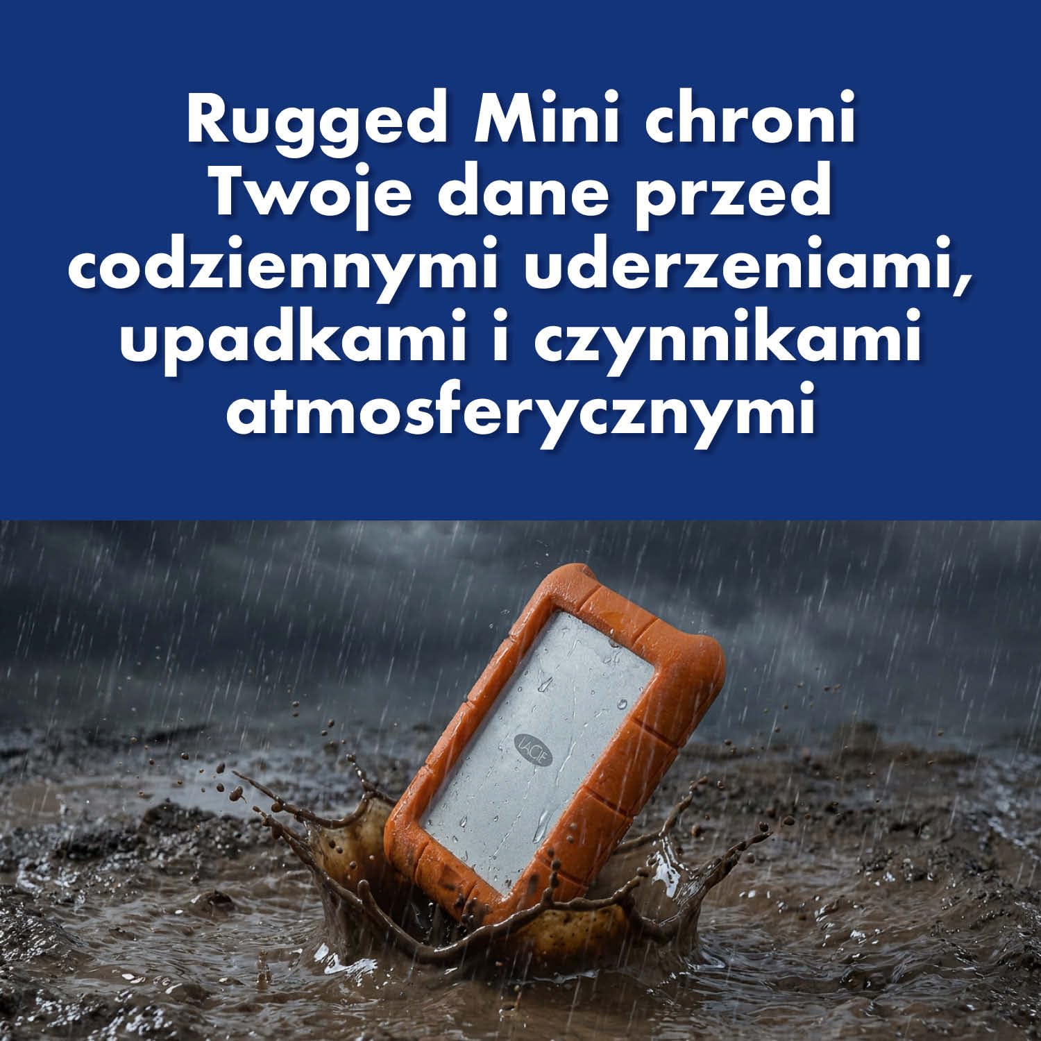 LaCie Rugged Mini 4TB, Zewnętrzny dysk twardy przenośny, 2.5", PC Mac iPad & iPhone, Data Rescue Service (LAC9000633)