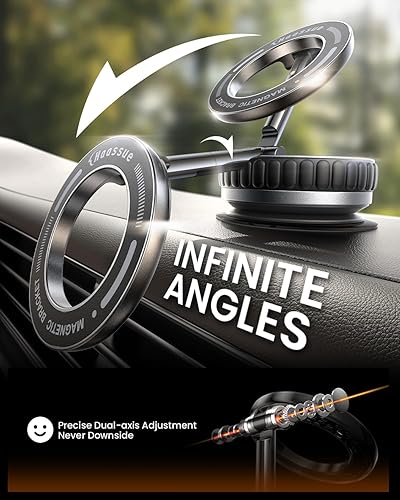 Miniatura 4 de Soporte de teléfono con ventosa al vacío mejorado 2026 para Magsafe 109 + libras de succión más fuerte, soporte magnético de vacío plegable