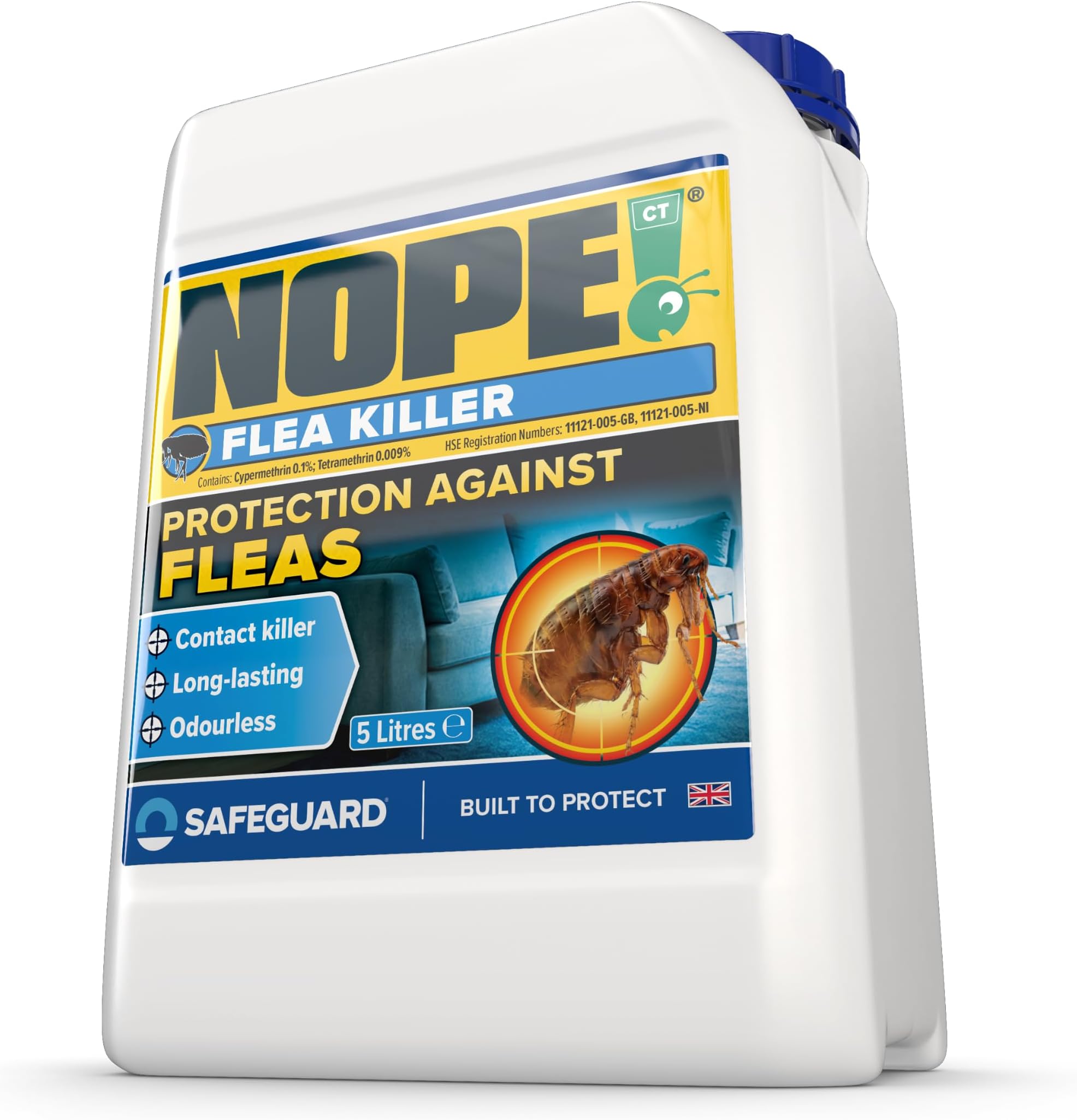 Flea Killer Spray for The Home (5L) - Fast-Acting, Odourless & Non-Staining, Extended Residual Action up to 3 Months. Indoor & Outdoor Flea treatment