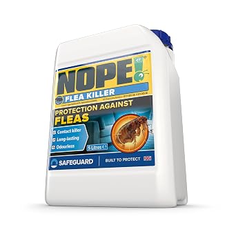 NOPE! Flea Killer Spray for The Home 5L - Fast-Acting, Odourless & Non-Staining, Extended Residual Action up to 3 Months. Indoor & Outdoor Flea treatment