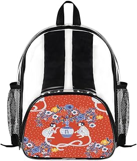 Minimochila transparente de flor de macaco à prova d'água PVC bolsa de ombro transparente bolsa escolar casual viagem para trabalho, viagens, shows, praia, esportes, Mulit