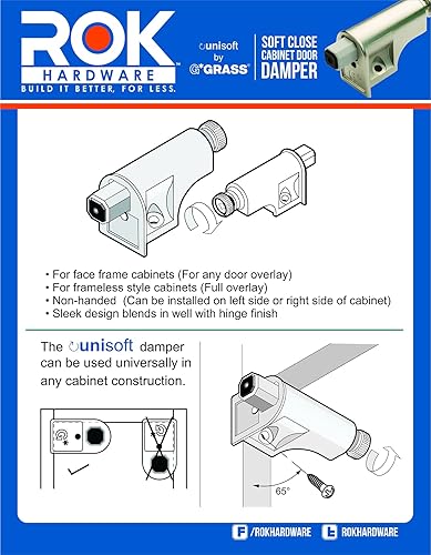 Miniatura 5 de Rok hardware 25 para puertas de gabinetescompactosadaptadorhardwareníquelhinge