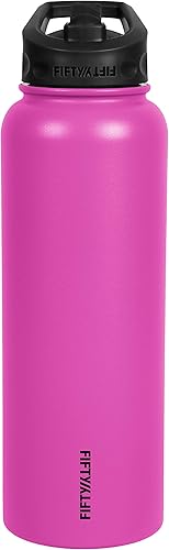 Miniatura 10 de FiftyFifty Botella de agua deportiva, tapa de popote con boca ancha, 34 oz1 grande, naranja solar