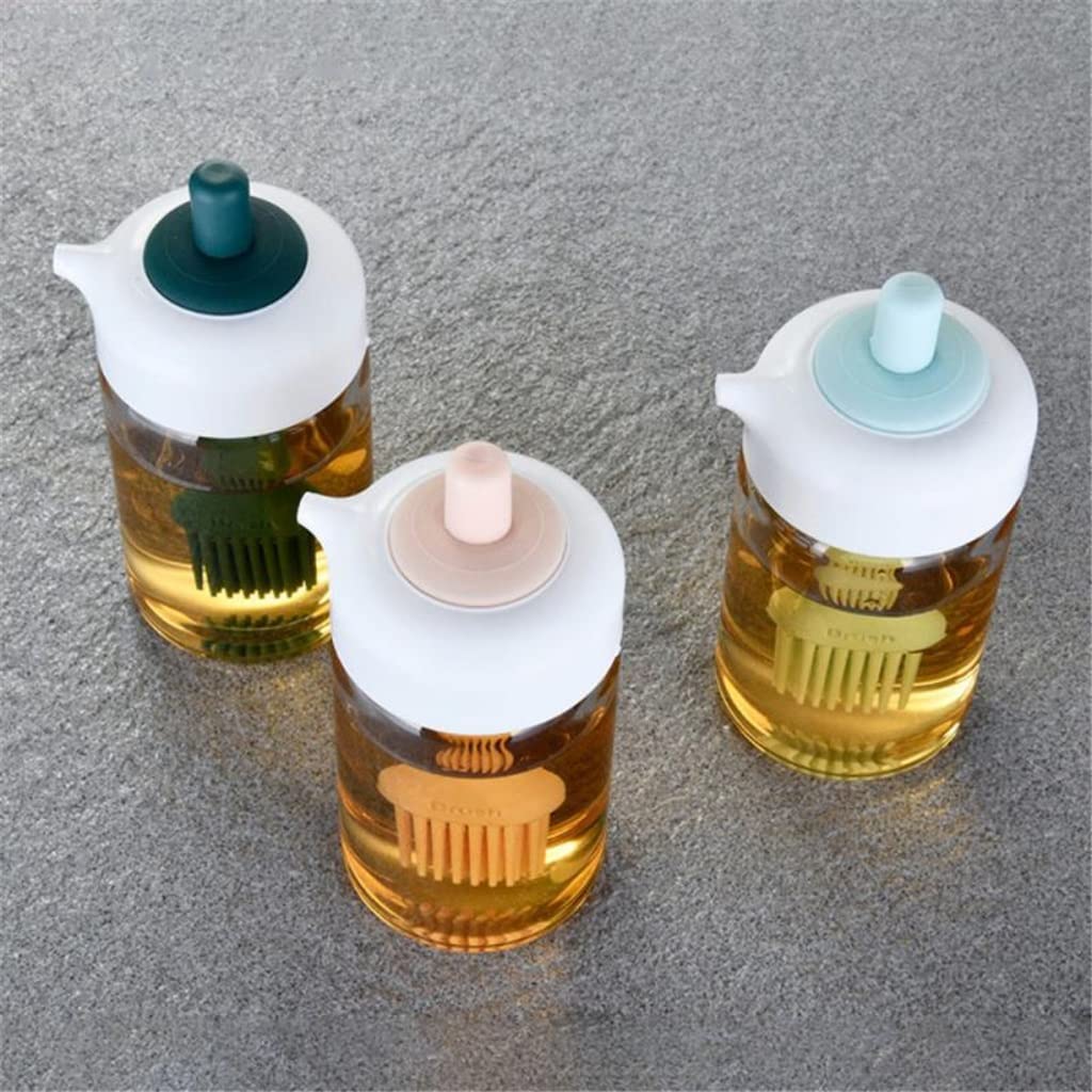 Bottiglia di olio in silicone pennello aceto lattina salsa serbatoio olio spezie pennello olio cucina barbecue ad alta temperatura spazzola accessori (colore: blu, dimensioni: 6,8 x 13,5 cm)